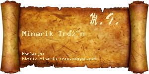 Minarik Irén névjegykártya